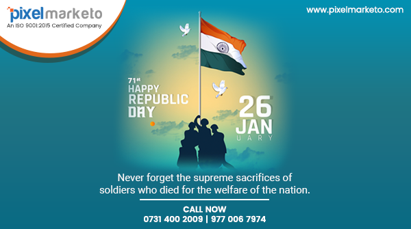 PixelMarketo's tweet photo. "Our nation is the greatest in the world, but let us strive to make it even better. Let us take a pledge to save the environment and keep the country clean."
**** 🇮🇳✌️𝙷𝚊𝚙𝚙𝚢 𝚁𝚎𝚙𝚞𝚋𝚕𝚒𝚌 𝙳𝚊𝚢! ✌️🇮🇳****
#Proudindian #Ocassional #Republicday #Indianarmy #JaiHind https://t.co/GCm1W83POz