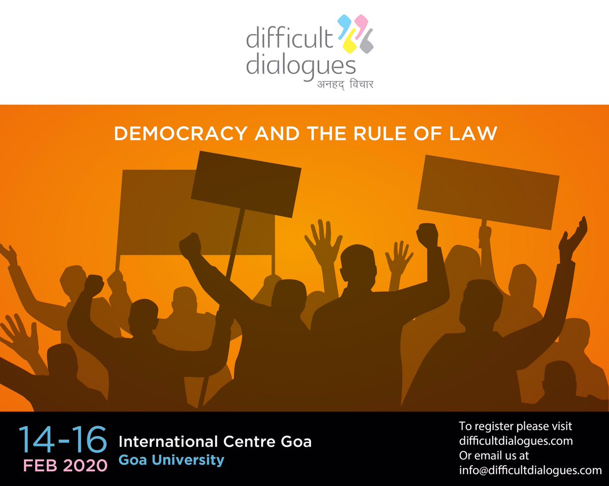 d_dialogues's tweet photo. Presenting you the inaugural Panel of Difficult Dialogues 2020 “The State of Law” 
To register please click on this link:https://t.co/AC98Dfiqxp
#StateofLaw #DD2020 #JoinTheConversation https://t.co/0w2qQE7rHo