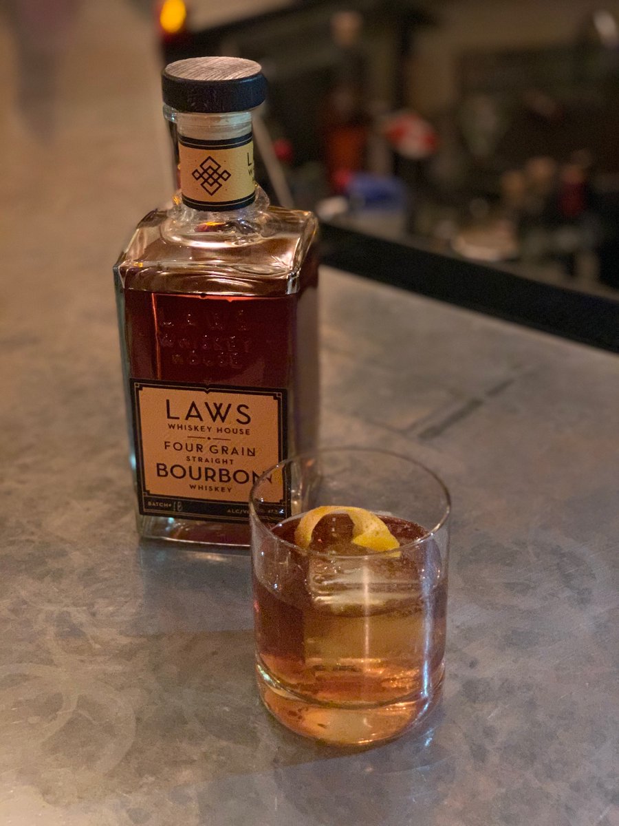 Come by and try our Pin Fumé crafted cocktail made from Laws Four Grain Bourbon and Lapsang Souchong Simple Syrup.