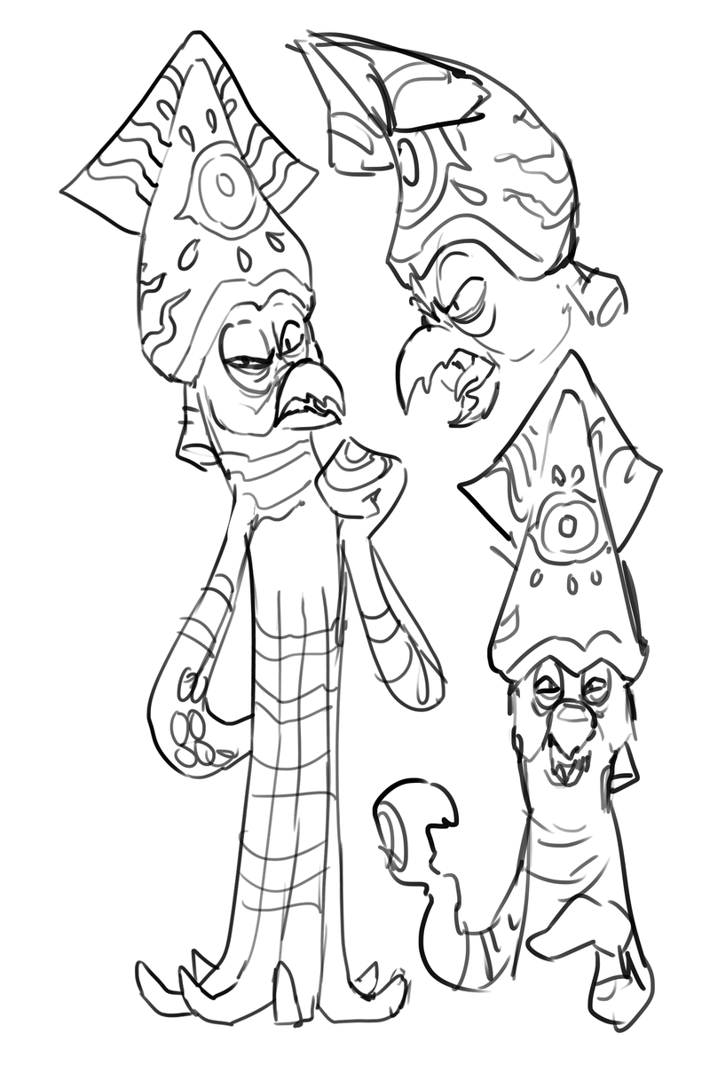 4. Any villain ocs?
Yes! Cecil, who can change his face, and Maika, a squid dictator 