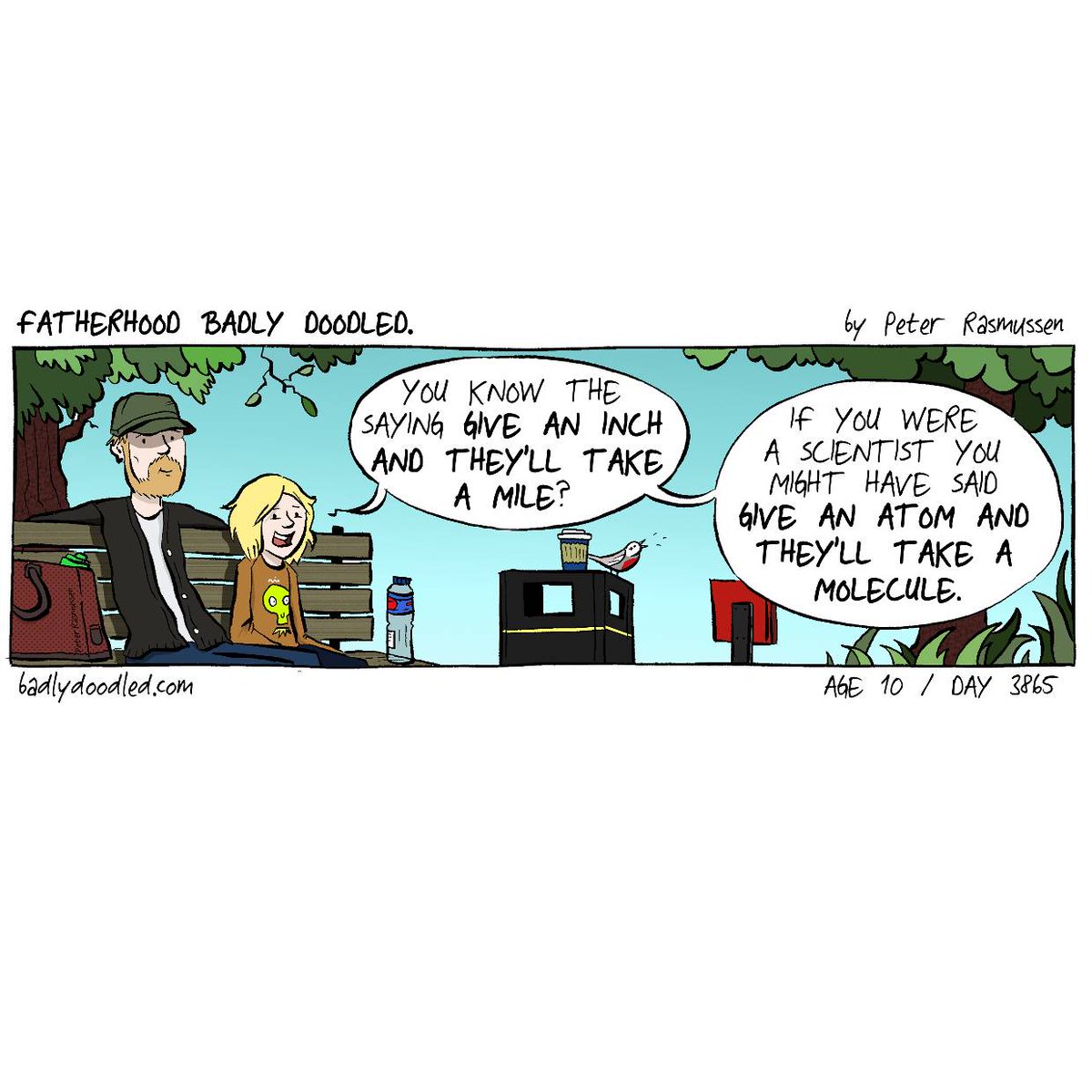 Badlydoodled's tweet image. Here's a new comic.

badlydoodled.com/give-an-inch/

#comics #webcomics #childhood #parenting #fatherhood #fatherandson