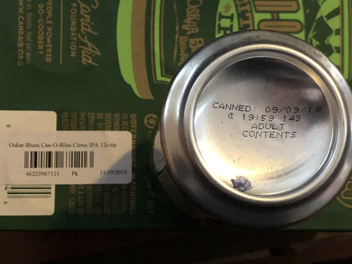mattlutgen's tweet photo. @oskarblues Hopefully the date on the outside of the packaging matches the date on the can https://t.co/hR13n3Hh3l