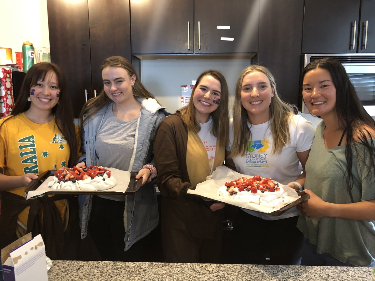 Gopher_Rowing's tweet photo. Brought a little bit of Australia to Minnesota today! Our Australian natives were able to celebrate their home country with the team, and share some of their favorite foods like pavlova!  🇦🇺 https://t.co/UlFZNAjZBV