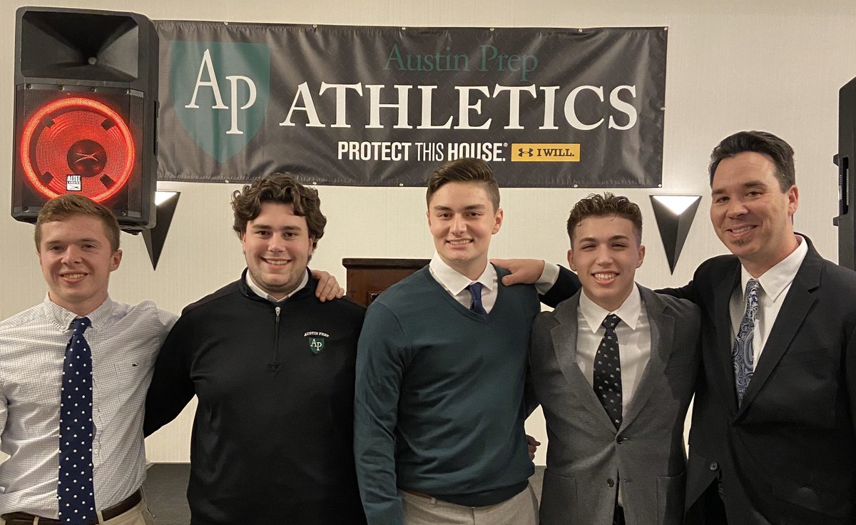 AustinPrepFB's tweet photo. Congratulations to our 2020 Captains! Mike Gizzi, Paul Collins, Jack Bartley and Andrew Becker! @AustinPrep @AustinPrepAD @BostonHeraldHS @GlobeSchools @dtcsports https://t.co/8sli195EVj