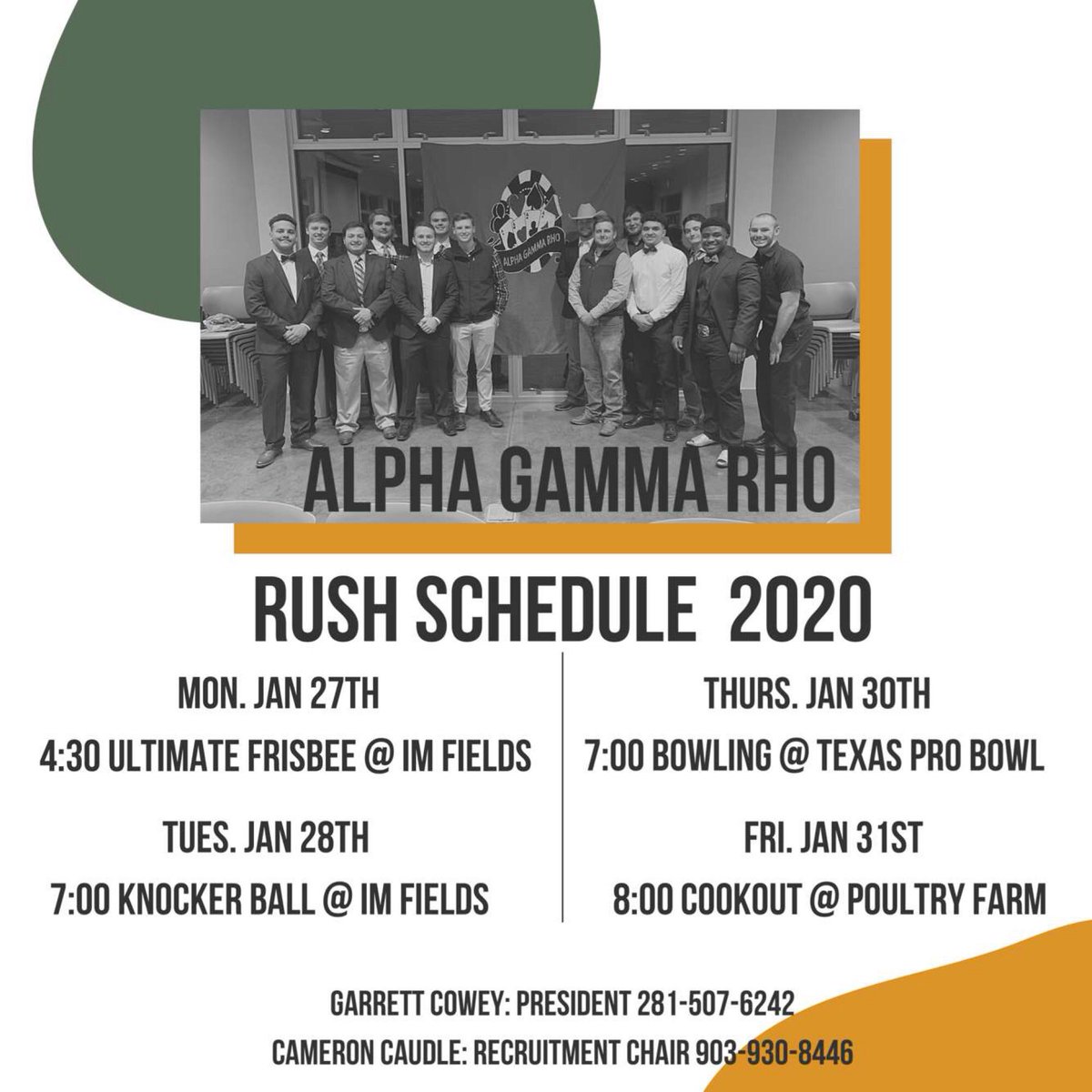 Rush Week!! Guys make sure y’all come out and have some fun with us this week! If you have any questions regarding this upcoming weeks events please contact our rush chair!