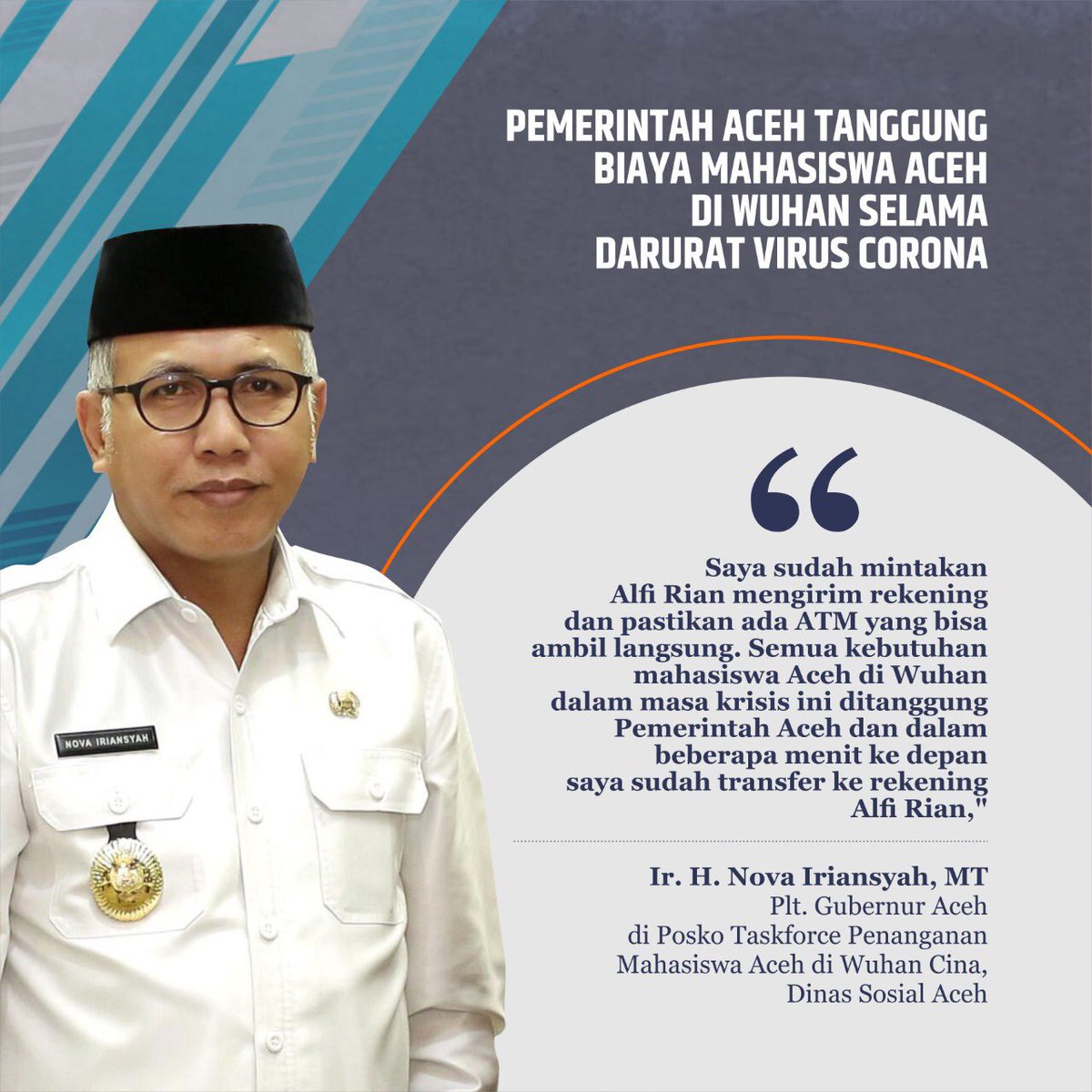 wiratmadinata98's tweet photo. Alhamdulillah bantuan untuk mahasiswa Aceh di Wuhan telah disalurkan.
#jubir #pemerintahaceh
@#Quickrespon #viruscorona #CoronavirusOutbreak #wuhan #cina https://t.co/1hIQZQF8Bz