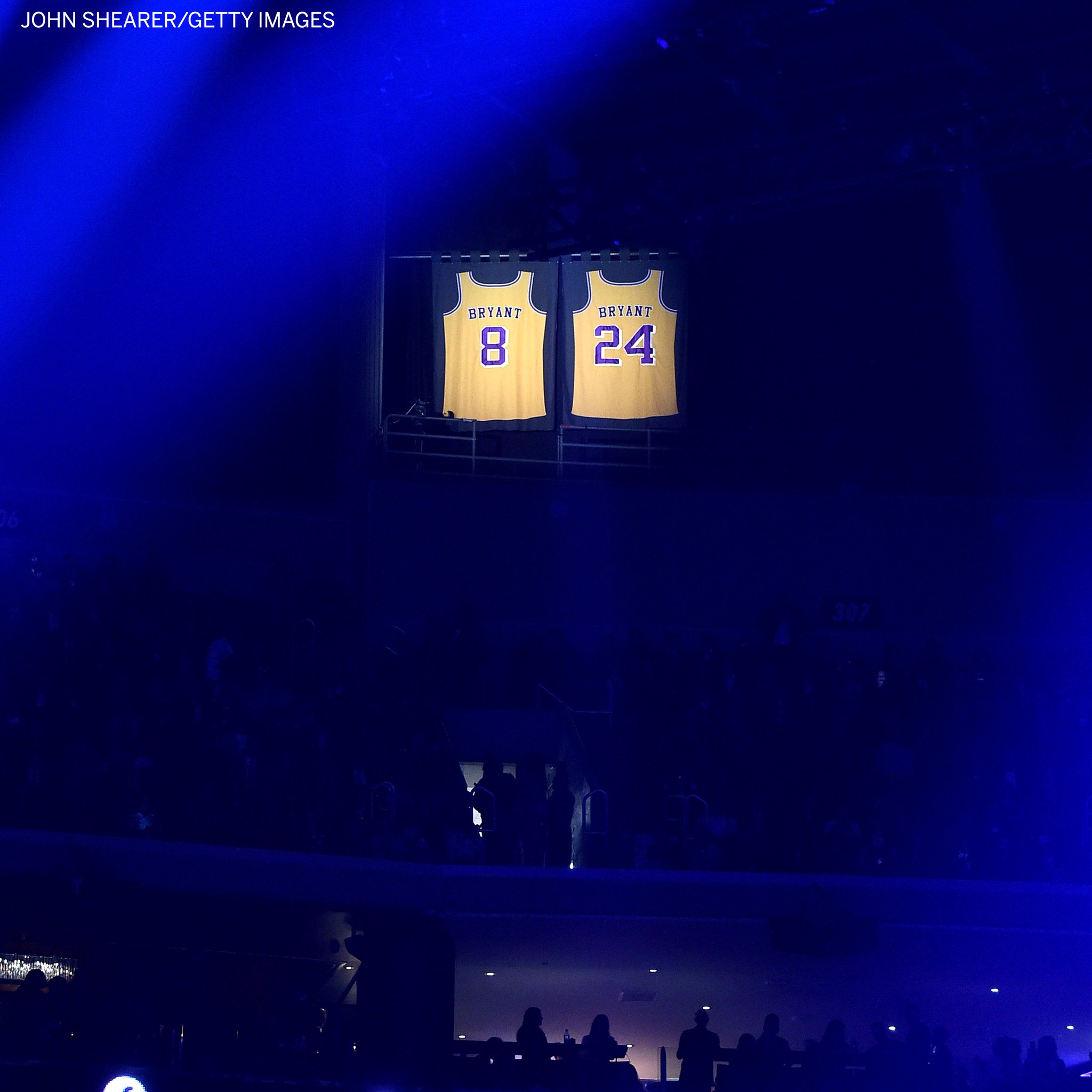 ESPN on Twitter "Kobe Bryant's jerseys are illuminated in the rafters