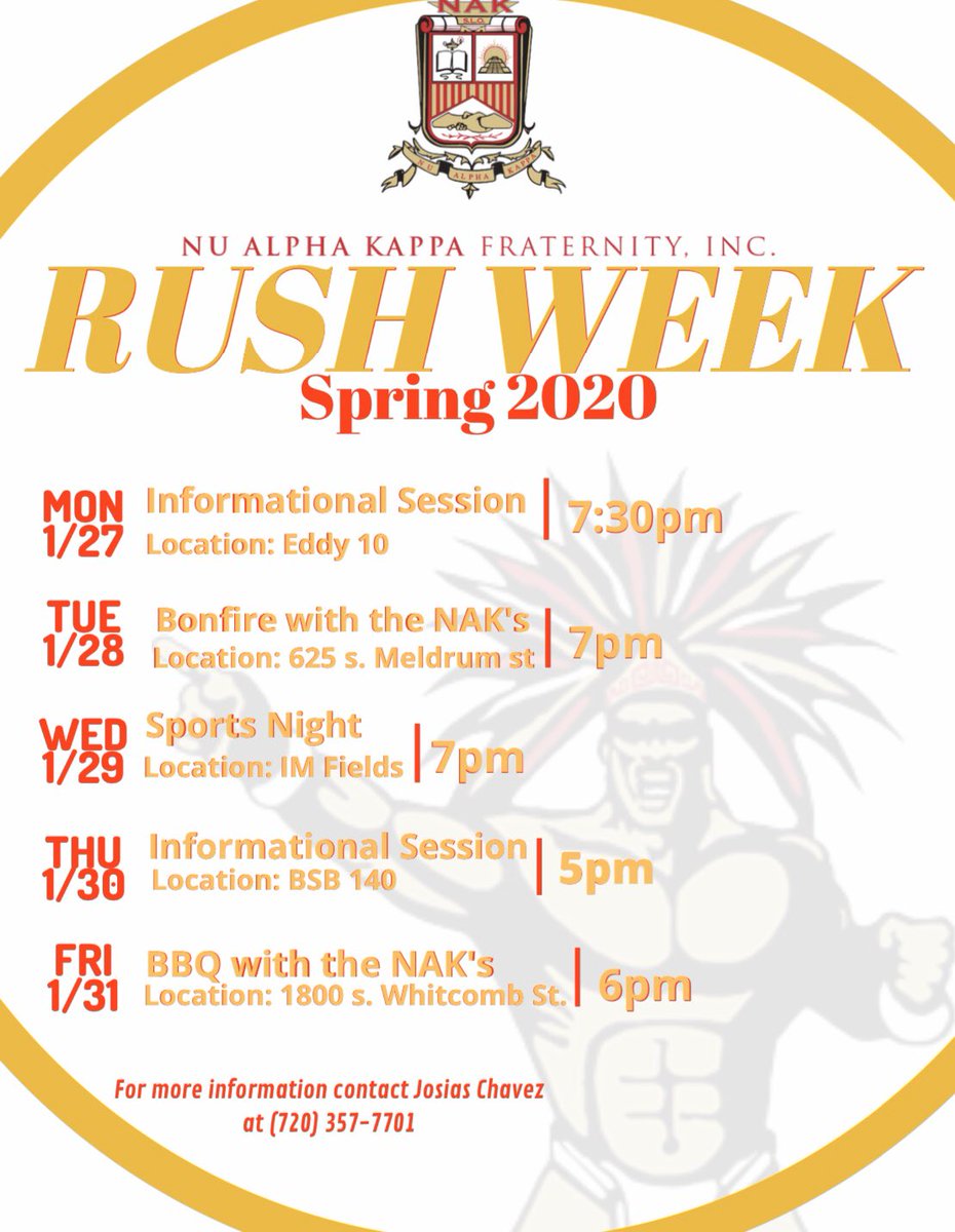 Interested in joining Greek life ? Come learn about what it takes to become a NAK! We are kicking off Rush week with an informational tomorrow in Eddy 10 at 7:30pm. Join a brotherhood like no other 🤝 #NAK #NAKmenlead #rushweek #menofmind #menofculture #menofpride