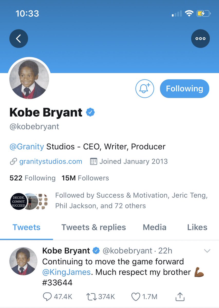 RaymondRamos_'s tweet photo. Kobe’s last tweet and IG post were for LeBron. I hope LeBron and the Lakers win it all this year. Do it for Kobe. @KingJames @Lakers https://t.co/3mnViEPWD2