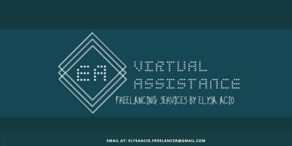 va_elysaacio's tweet photo. Looking for an affordable FREELANCING SERVICES?
Try out EA VIRTUAL ASSISTANCE(Freelancing Services by Elysa Acio)

EA Virtual Assistance aims to give an affordable yet quality virtual assistance/ freelancing services.

Hire your VA today! https://t.co/K1dCO3F4z7