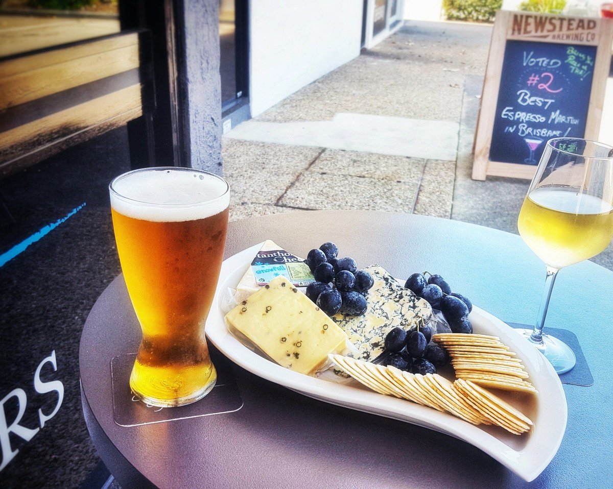 JumpingGoats's tweet photo. Yes we are open today! From 2pm our cold beers are pouring and our chilled wines are at the ready. Pair with delicious fresh cheese from Stanthorpe Cheese and you're good to go. Keep the working work at bay one more day with us 🍻 💃🏼 #MargateQLD #CraftBeer #drinklocal https://t.co/MlLHN6ksZn
