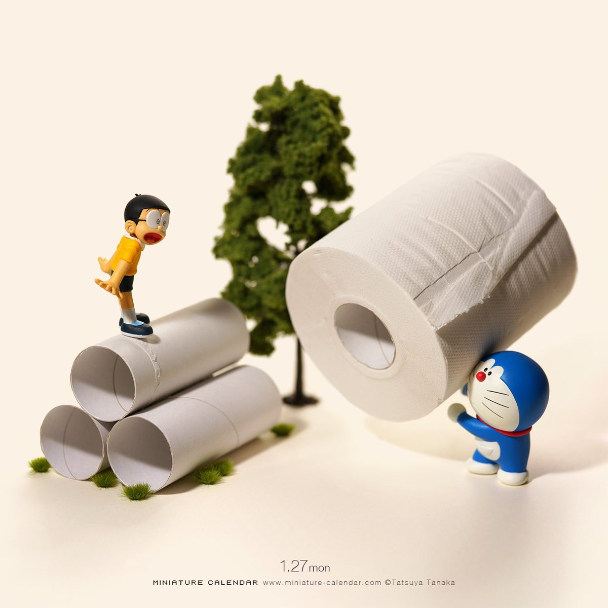Tatsuya Tanaka 田中達也 いつも僕は君の尻拭い New Toilet Paper ドラえもん 空き地 土管 トイレットペーパーの芯 Doraemon Claypipe Toiletpaper