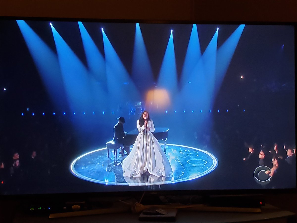 MayaTPrabhu's tweet photo. Demi's voice breaks and she pauses to pull herself together. 
Me: TAKE YOUR TIME, BABY! 
#GRAMMYs https://t.co/6TZbDBT2aB