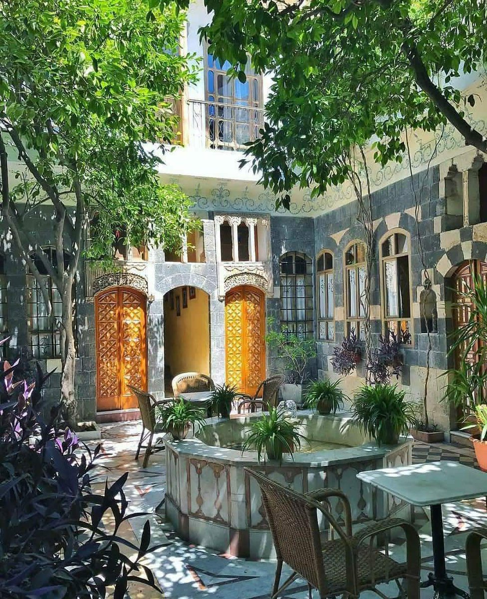 The courtyard house can be found in almost any culture and climate where the summers can be uncomfortably hot. Here are some charming courtyard houses from Syria.