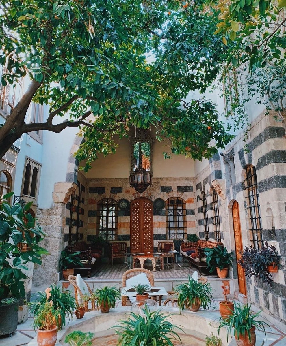 The courtyard house can be found in almost any culture and climate where the summers can be uncomfortably hot. Here are some charming courtyard houses from Syria.