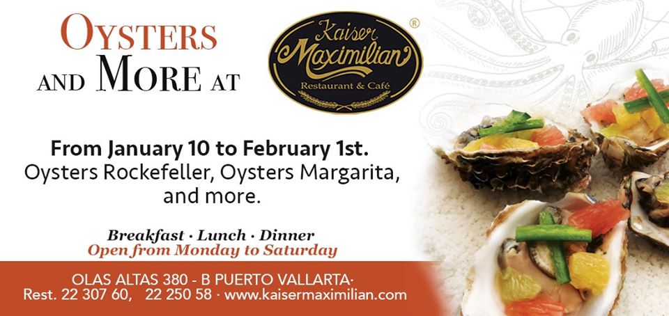 KaiserMaxPV's tweet photo. * Our Oyster Celebration runs through 1 FEB
* "The Rockefeller" style from Ensenada, with spinach and cheese
* "The margarita" with tequila and citrus fruits
* Warm Oysters, Lime Glacage, red onions
* Wasabi cucumber &amp; caviar

Reserve online: ---> https://t.co/3gjfyaCUGN https://t.co/WhMU9pBsNj