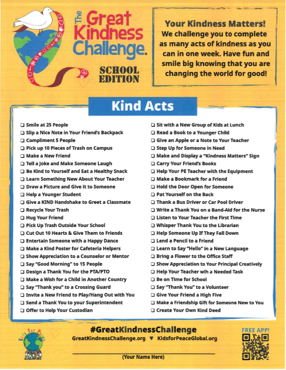 OCDeptofEd's tweet photo. RT @FletcherOUSD: Join our Fletcher Falcons as we participate in the #GreatKindessChallenge this week!
Tomorrow, we dream about a world filled with kindness - it's PAJAMA DAY!! #FalconPRIDE #orangeEDGE https://t.co/4b9flZLmzz