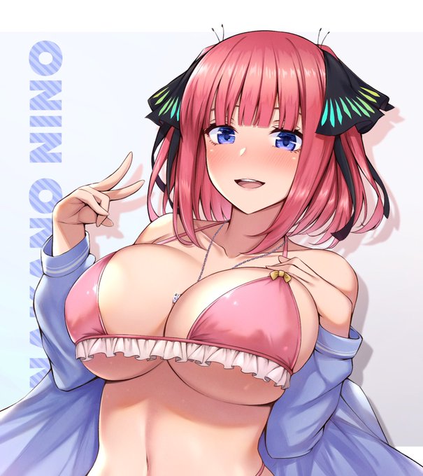 缶子🥛FANBOX &Patreon✨さんがTwitterに投稿した中野二乃(五等分の花嫁)のイラスト。