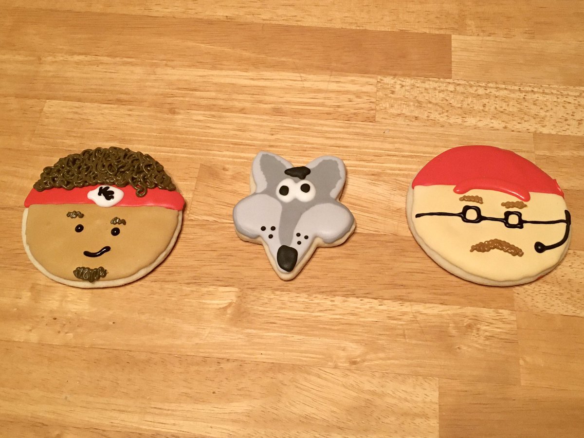 Making <a href="/Chiefs/">Kansas City Chiefs</a> cookies for the Super Bowl. Of course had to make one for the best Mascot in the NFL <a href="/kcwolf/">KC Wolf 👀</a>