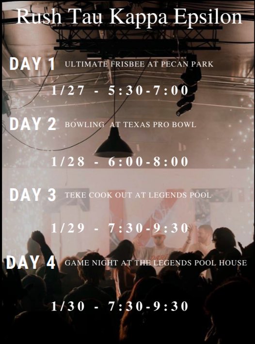 Rush week is here‼️ come meet the tekes this week for some great fun and the possibility of being the next class of tekes #rushtke <a href="/SFASU_IFC/">SFA Interfraternity Council</a>