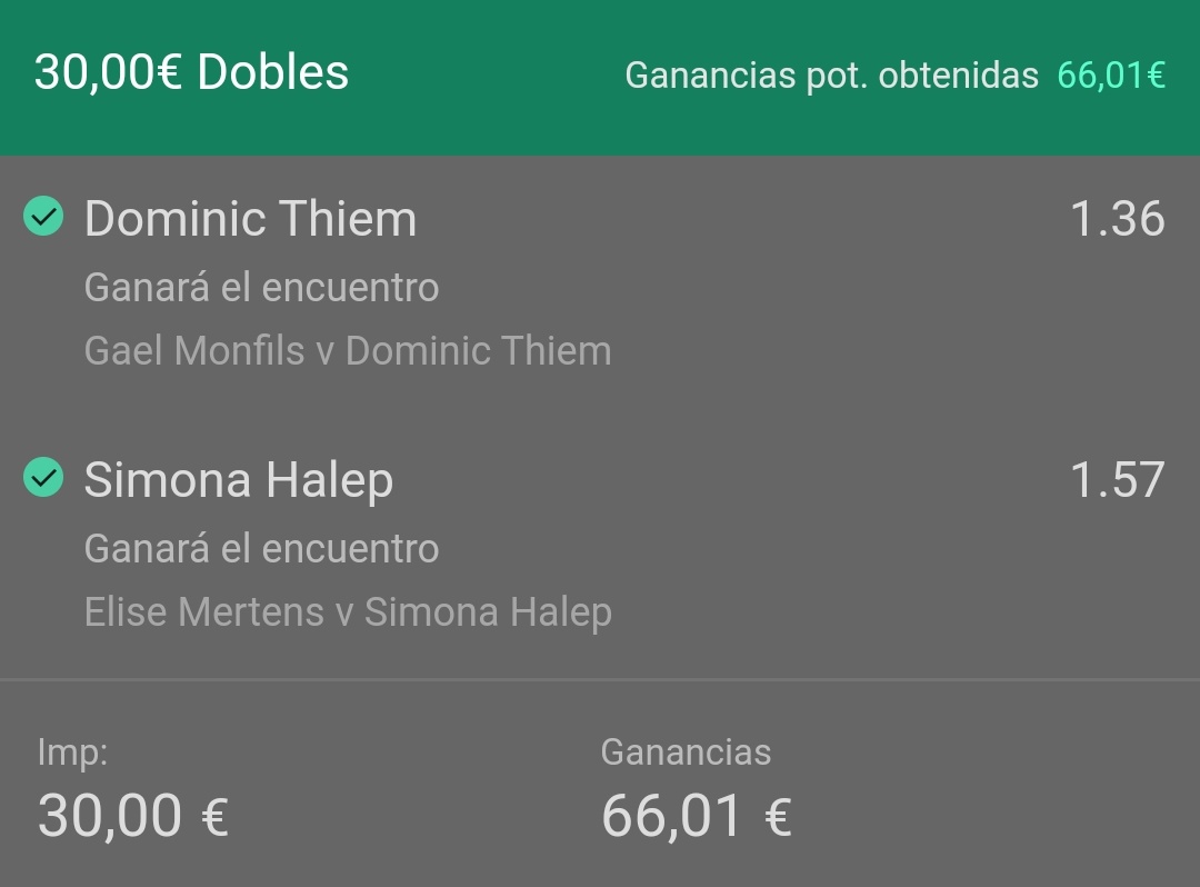JokerTips3's tweet image. ¡Nos despertamos ganando!
@Simona_Halep y @ThiemDomi ganan sus encuentros por la vía rápida.