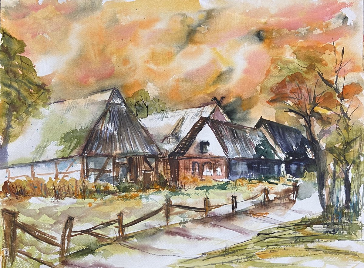 lupusDerWolf's tweet photo. Fischfang Darß Wustrow #wustrow #darss #watercolor #watercolorartist #watercolorpainting https://t.co/0T6iCbiPvg