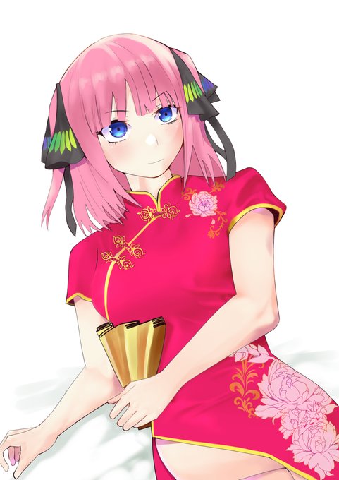 まえたつさんがTwitterに投稿した中野二乃(五等分の花嫁)のイラスト。