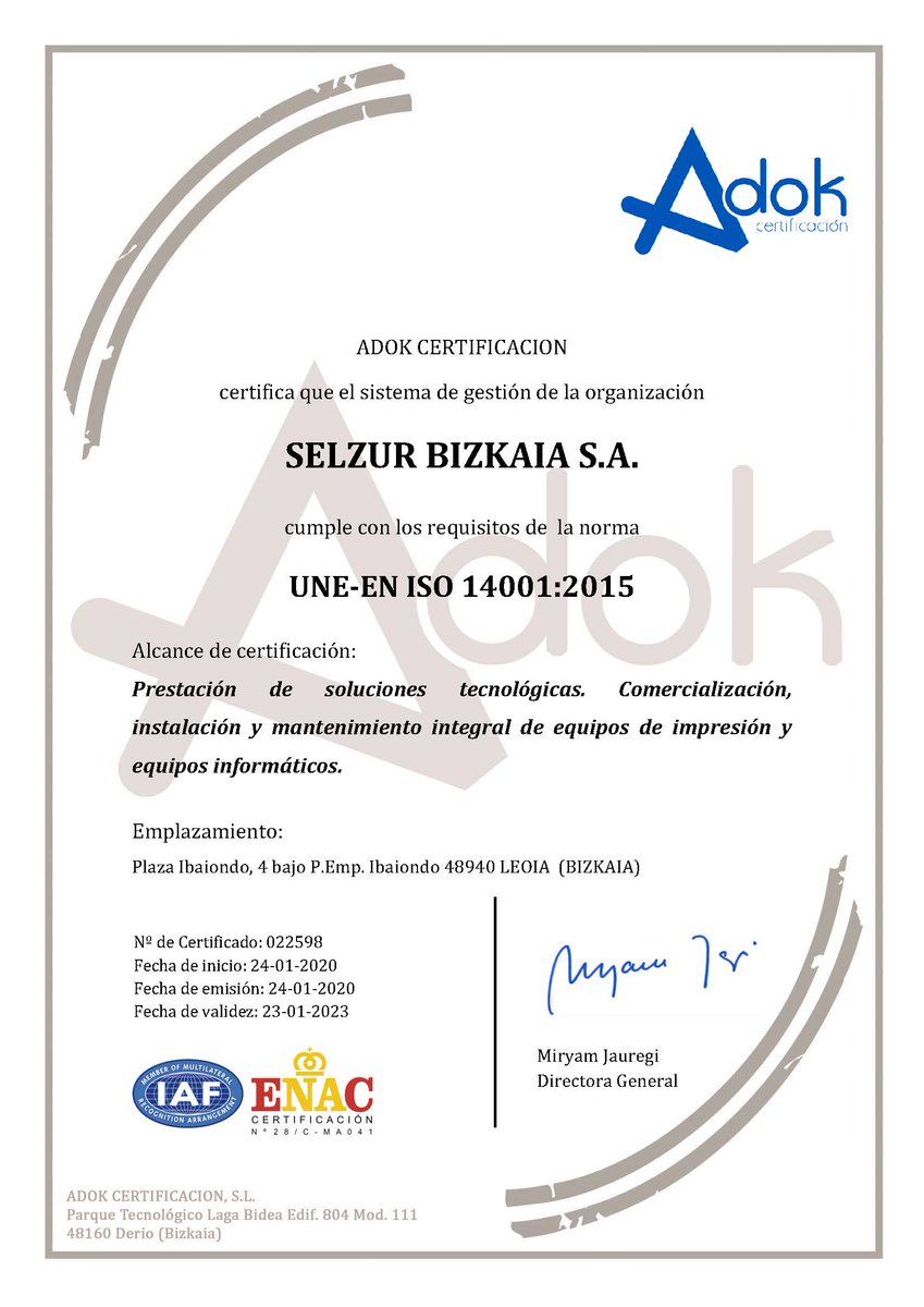 Selzur's tweet photo. La satisfacción del cliente y el continuo propósito en mejorar y fomentar la protección del medio ambiente. 
@selzur implanta los certificados de sistema de gestión de calidad, del medio ambiente y seguridad en el trabajo según normas UNE-EN ISO 9001:2015 y UNE-EN ISO 14001:2015. https://t.co/HHC11zk7cz