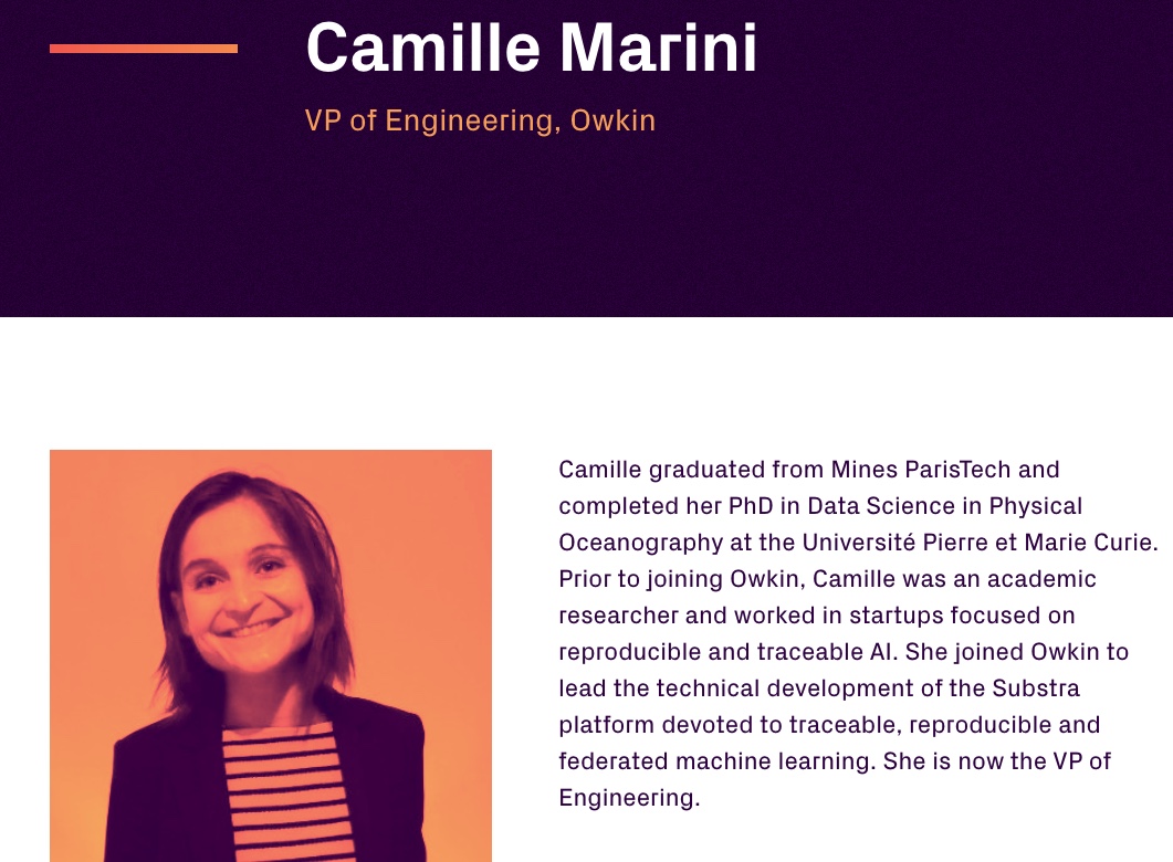 OwkinScience's tweet image. Tune in this afternoon at 4:45 pm for @marini_camille &apos;s talk on #distributedlearning with sensitive data at @appliedmldays in the #AI and #ML on the Edge track! #AMLD2020