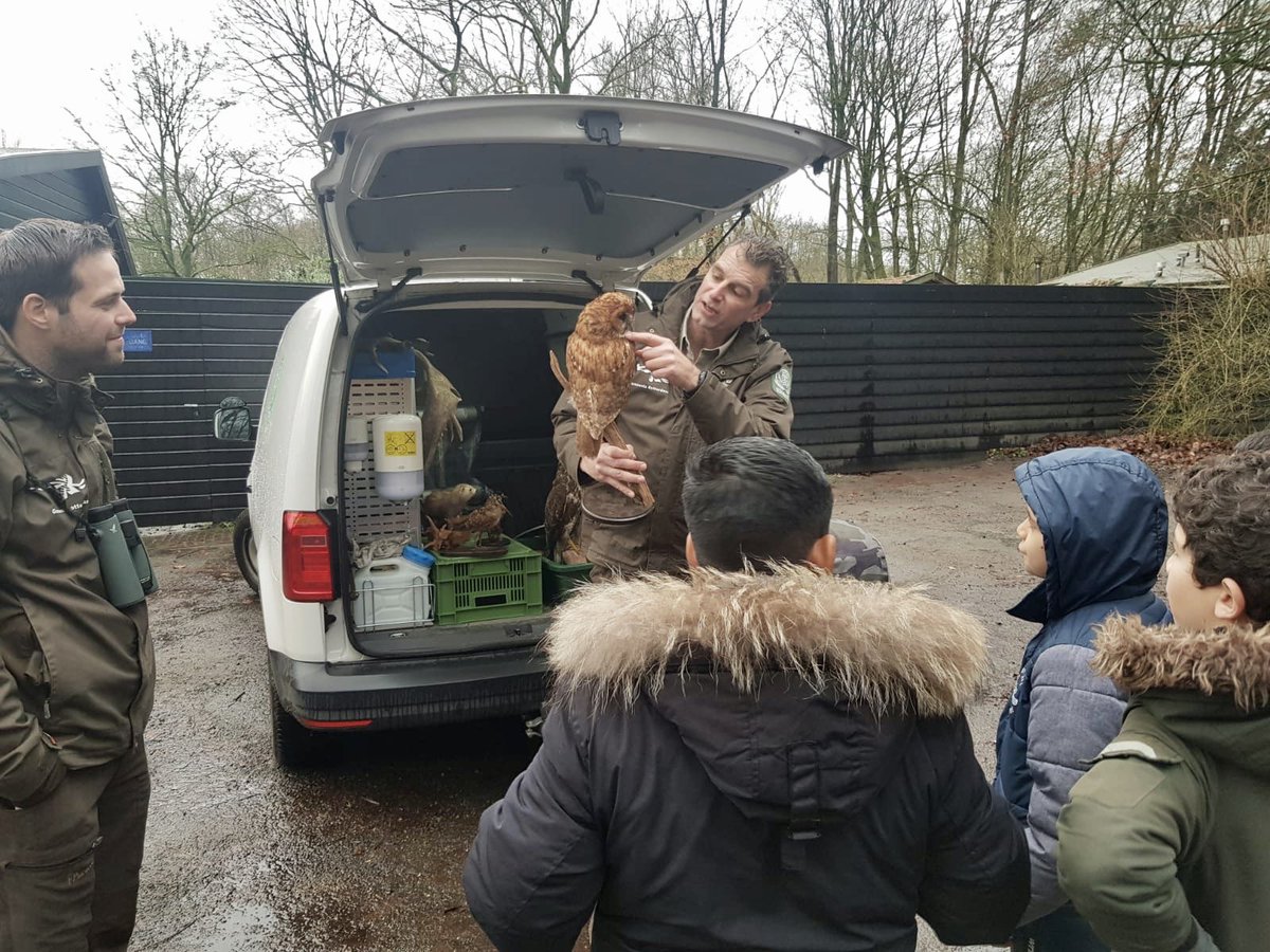 “Kijk, als je daar kietelt, bijt hij je vinger eraf” 😳😉🤪 Kinderen van openbare basisschool Nelson Mandela in de Afrikaanderwijk hebben eisvrij bij de boswachter van het Kralingse Bos. #onderwijs