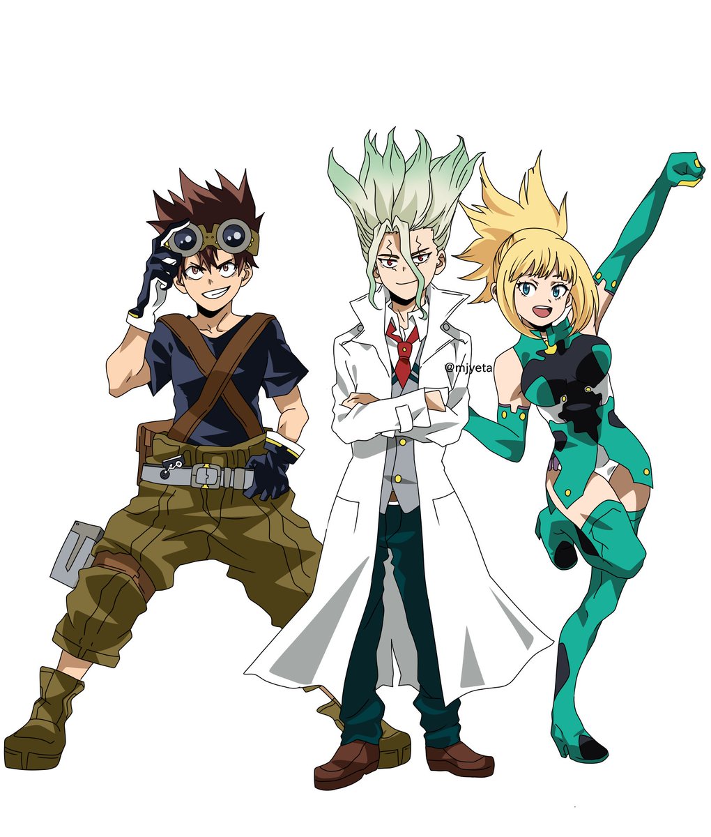 Furu Yeta Mj On Twitter Dr Stone X Bnha Chrome Kuromu クロム Drstone Dcst ドクターストーン Senku 千空 Dr Stone Kohaku コハク Bnha Mha