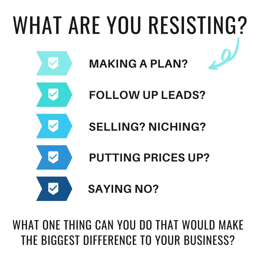 paulcbassi's tweet photo. What are you resisting in your business? Take some time to ponder this question as the answer will often be the unlock to your next level of success. https://t.co/IRKjFgKboS