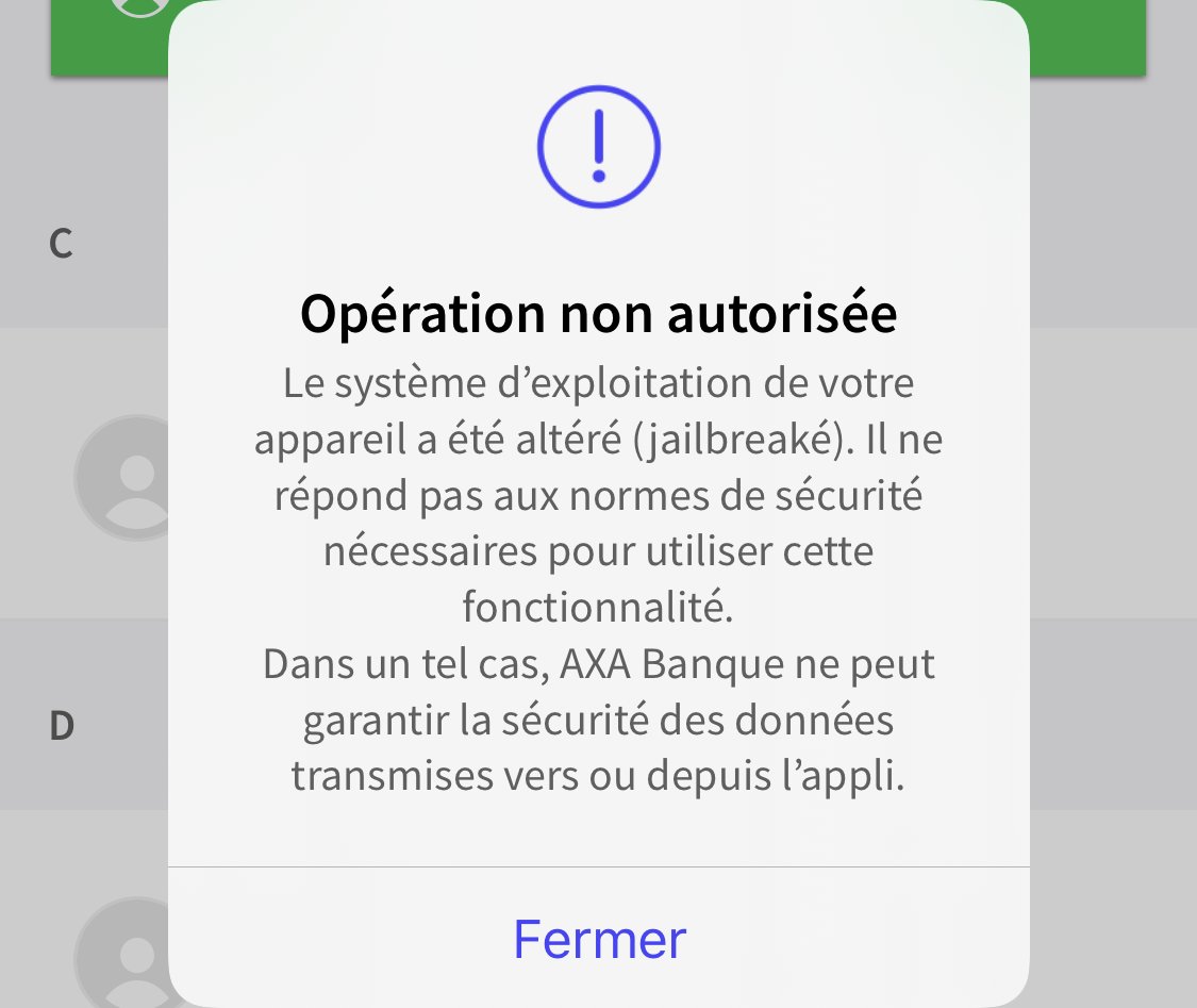Tibal's tweet photo. Du coup @AXA_Banque vous autorisez aussi aucuns virements depuis un téléphone android (tous vulnérables) ? Aucuns PC sous windows(idem) ? C'est ridicule comme limitation si on connait un minimum comment fonctionne la sécurité... https://t.co/WKsaiqazQA