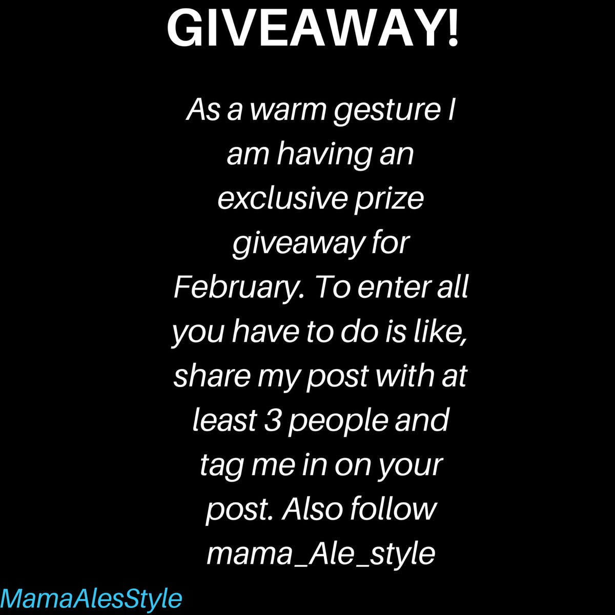 MamaAlesStyle1's tweet photo. Hey guys, thanks for following me, I'm extremely excited about sharing more content with you and taking you on my journey as I launch my clothing brand. we are having a giveaway coming soon! All you need to do is Like, share my post with at least 3 people and tag me 🎉💎 https://t.co/eqFLdIGwtG