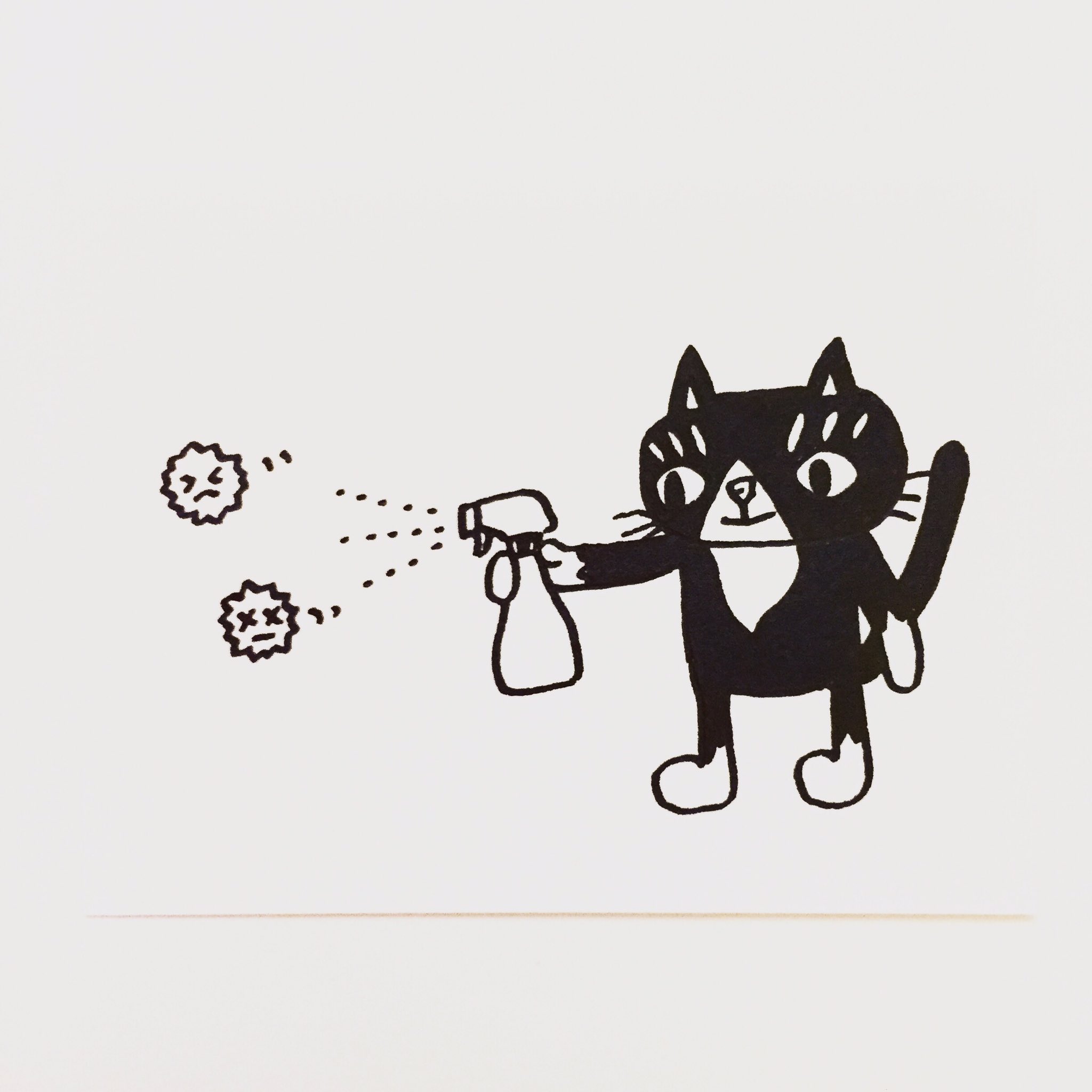 تويتر 肌子 على تويتر 今日のイラストはコレ ｪ アルコール除菌スプレーを使う猫 イラスト 猫 ネコ ねこ オリジナル ペン画 アナログ画 絵 猫の絵 白黒猫 ハチワレ猫 T Co Yewouh91ps