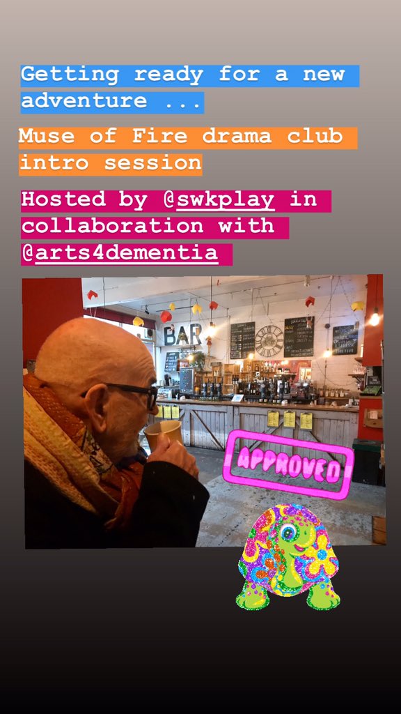 WickertRachel's tweet photo. Off to a great start! 🙏🏼@VeronicArts @Arts4Dementia @swkplay for giving us an opportunity to play with your newly formed drama club. Hope the creative juice will keep on flowing! #ourcreativejourney #dementiacare #lifeisaperformance #neverceasetoexperiment #open #brave #generous https://t.co/c7dA1ILo3K