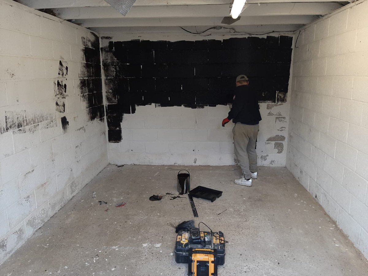 Starting the week with a garage conversion 🙂 First job is to waterproof the walls 💪🏼 #builders #Kent #garageconversion