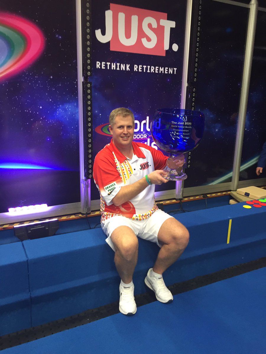 Congratulations The Just. World Indoor Bowls Champion 2020, Robert Paxton <a href="/WeAreJustUK/">Just</a> <a href="/PottersResort/">Potters Resorts</a>