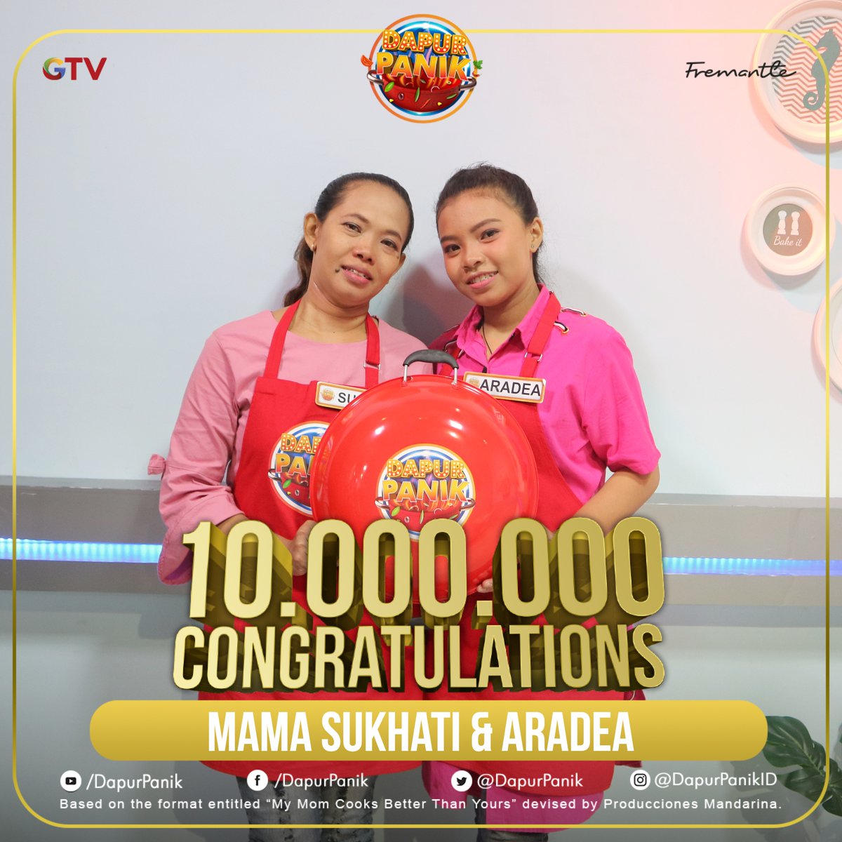 Wih.... Kelezatan masakkannya diakui &amp; disukai Chef Edwin lho! Selamat untuk Aradea dan Mama Sukhati telah mendapatkan 10 juta rupiah! Akhirnya Aradea berhasil menang dan akan membelikan sang Mama mesin cuci agar gak kelelahan dan luka lagi tangannya #DapurPanikID <a href="/Officialgtvid/">OfficialGTVID</a>