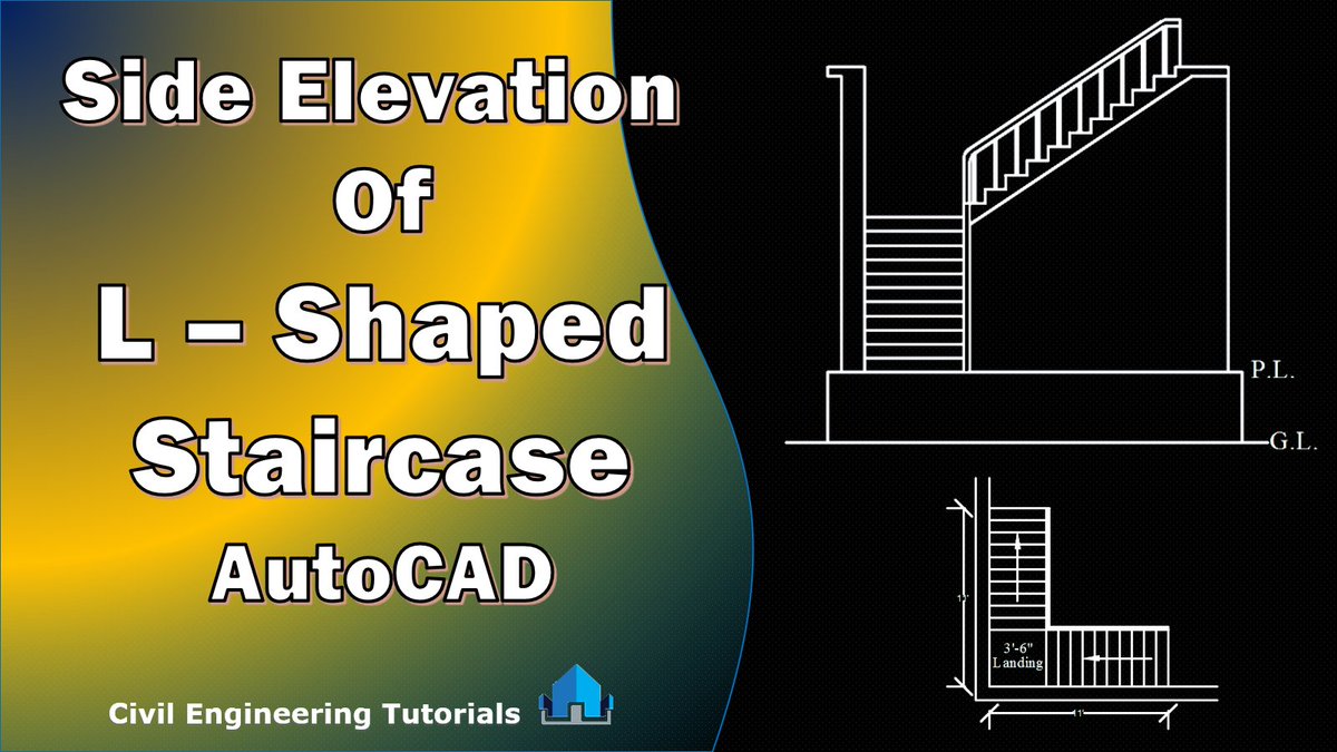 CIVILTutorials's tweet image. How to draw Side Elevation of L–SHAPED Staircase in AutoCAD | L-TYPE Staircase
youtu.be/usnBGl_Rm6o
#CivilEngineeringTutorials
#CivilTutorials
#AutoCADTutorials
#StaircaseDrawing