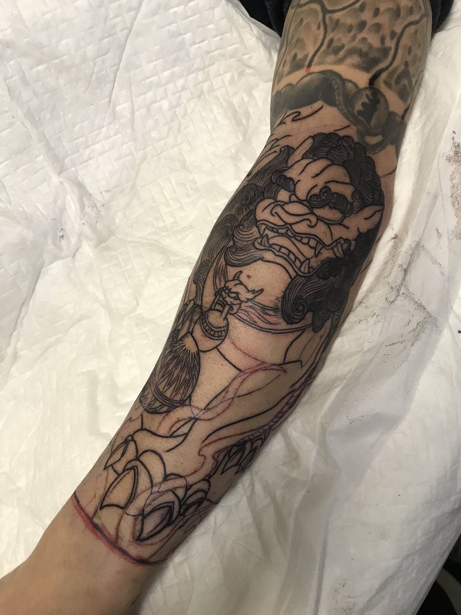 彫さな Horisana 手首まで延長 Tattoo Japanestattoo Wabori Irezumi タトゥー 和彫り 刺青 千葉 成田 千葉タトゥー 成田タトゥー 狛犬 兜 T Co Ccxaqz27 T Co Djv4pk0uoz