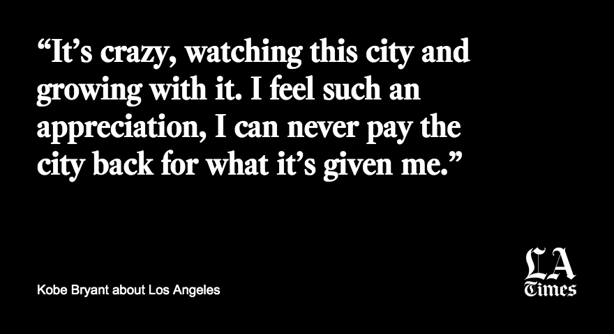 latimessports's tweet photo. Los Angeles was Kobe, and Kobe was Los Angeles.

Column by @BillPlaschke: https://t.co/P2qB6QXWwj https://t.co/1vMjpllF2k