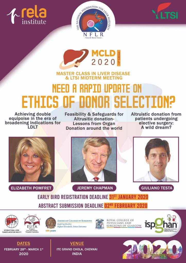 Join our experts to learn more on 'Need a Rapid update on #EthicsofDonorSelection' at #MCLD2020 in India
relainstitute.com/mcldindia/onli…
relainstitute.com/mcldindia/call…
#masterclassinliverdisease #MCLDIndia #scientificconferenceonliverdisease #donorselection #chennailiverdiseasesymposium #RIMC