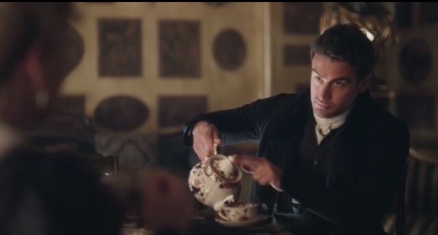 BrittBerk22's tweet photo. @AuthorLR_Olson Maybe I’m seeing things but to me he shows interest, you just gotta look closely. In the scene posted below...I love how he asked nonchalantly about her “guest” aka Charlotte &amp; acts like he is busy pouring tea but really wants to know her whereabouts &amp; looks up waiting. #Sanditon https://t.co/gadJyKPMy3