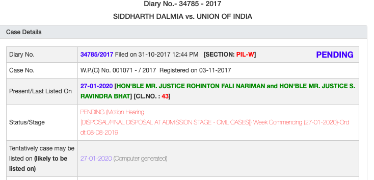 Btcexpertindia's tweet photo. Supreme Court  #Crypto  Update
 #CryptoRegulation matter adjourned today. According to our sources -Court will wait for judgement in #RBIVsCrypto Banking ban matter of IMAI, which hearing is going on &amp; will Continue tomorrow on 28th Jan. 2020 Call no. 1. Crypto Bill Pending.
#BEI https://t.co/fTz2qAaxCb
