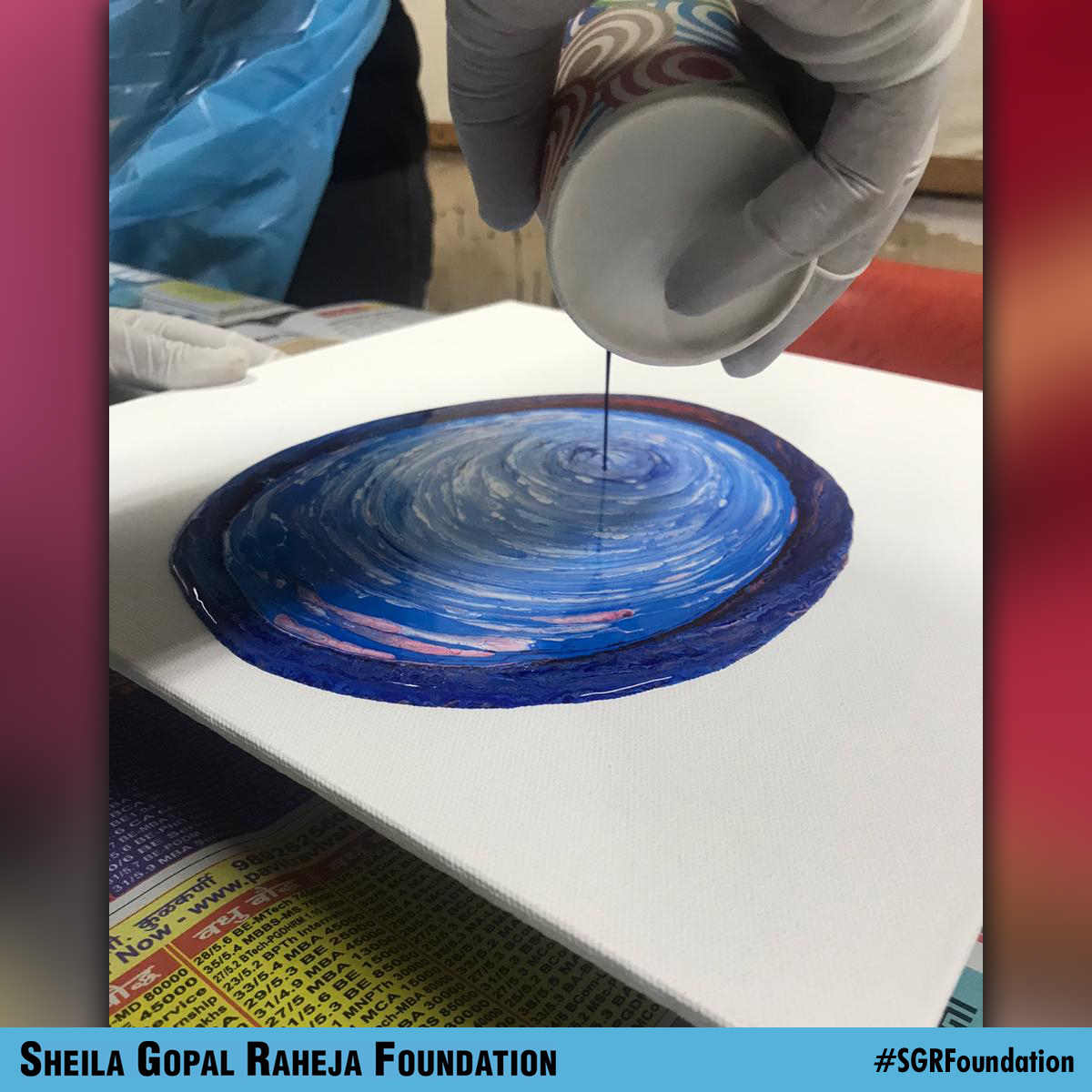 SGRFoundatn's tweet photo. #FluidArt workshop was held at LS Raheja School of Architecture & Interior Design in Aakar 19-20 by a professional artist Ms.Ishita Shah for anybody who loves to paint. It was a perfect blend of learning and fun!
@durgaraheja #SGRFoundation #LSRA #aakarworkshop #students https://t.co/Bv1T4cXODS