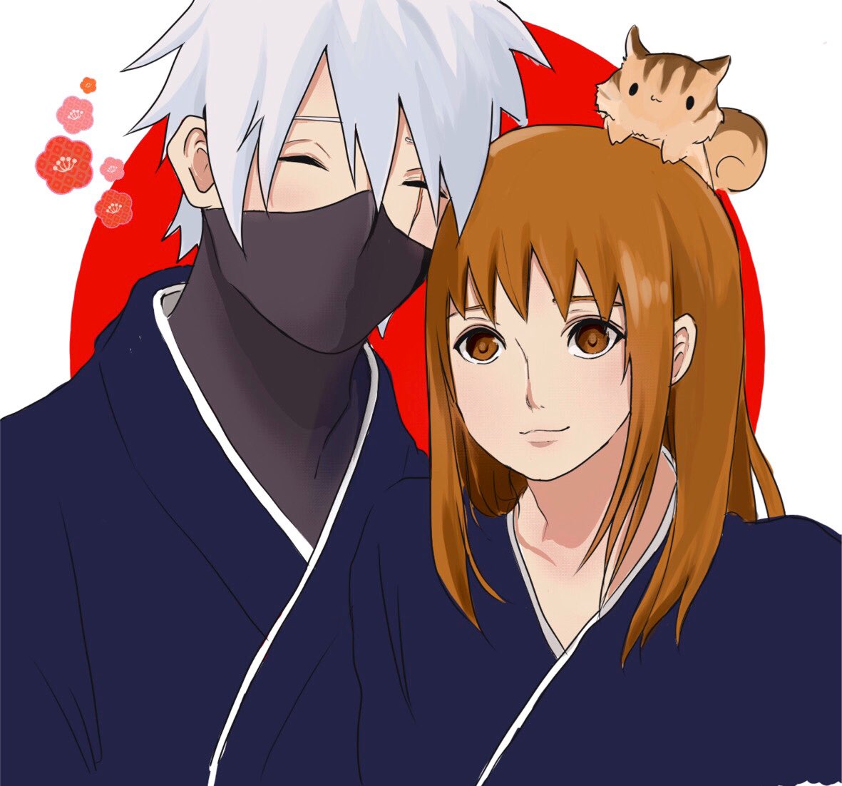 こま ビスコ 今月お絵描きしていないので お年賀の絵 カカシ先生のお顔 とても可愛く描けましたヾ ヮ ノ テンちゃんは改めて見るとちょっとお顔怖いから 可愛く描けるように精進します