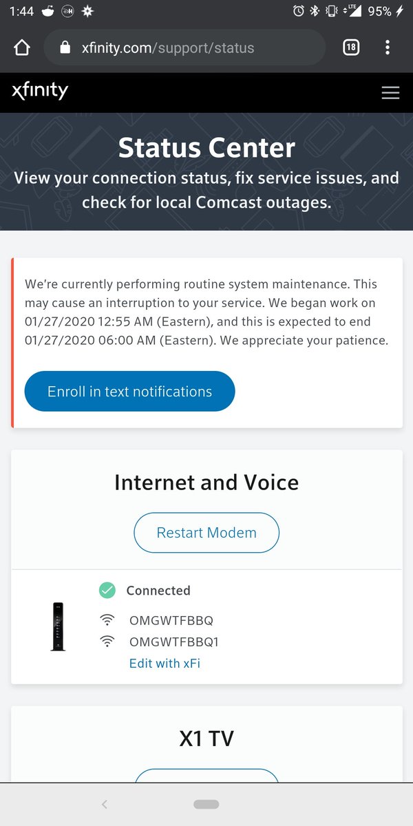 t82eagle's tweet image. #comcrap at it again... Have never notified us and probably never will. Worst service ever... @comcastcares @Xfinity @comcast