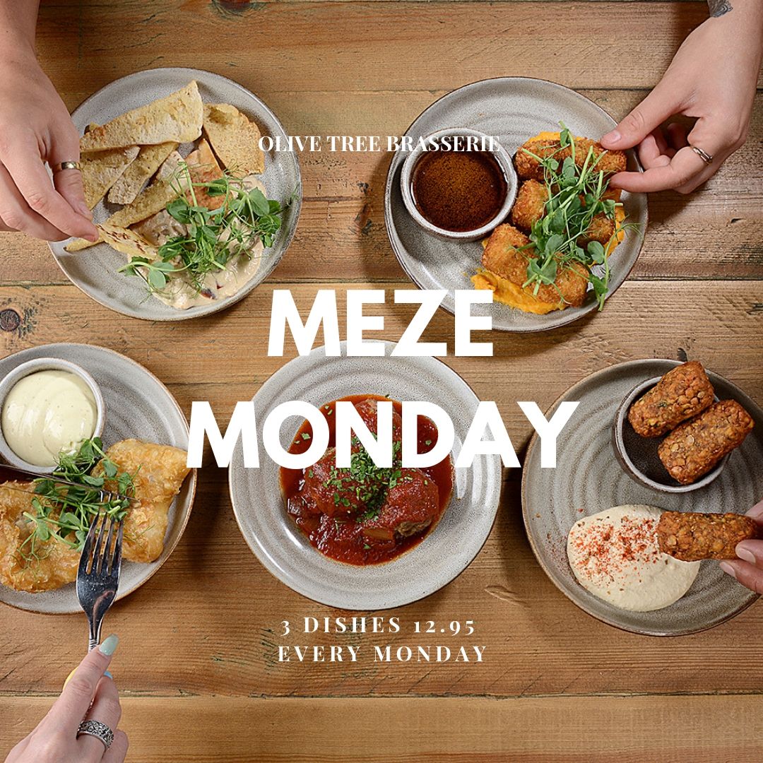 On Mondays we meze!

3 Dishes just 12.95 EVERY Meze Monday