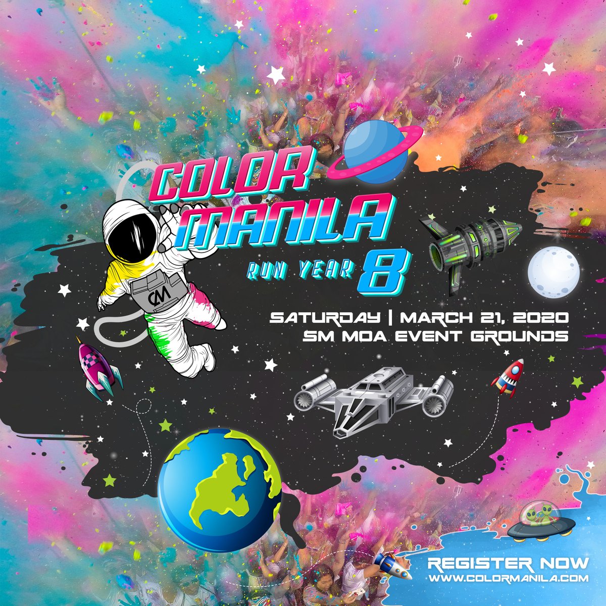 ColorManila's tweet image. We are back Twitter! And we bring an out of this world news! 

Join us at ColorManila Run Year 8 on March 21, 2020 at SM MOA Event Grounds in celebration of our 8 colorful years together! 🚀

Register now via bit.ly/ColorManilaRun…!